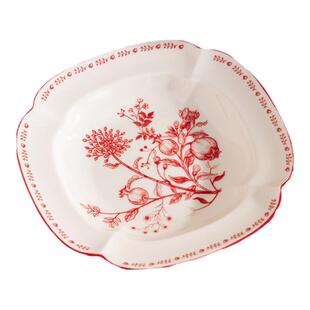 硕加榴锦喜庆餐具套装结婚碗筷家用乔迁送礼碗碟釉中彩中式花盘子