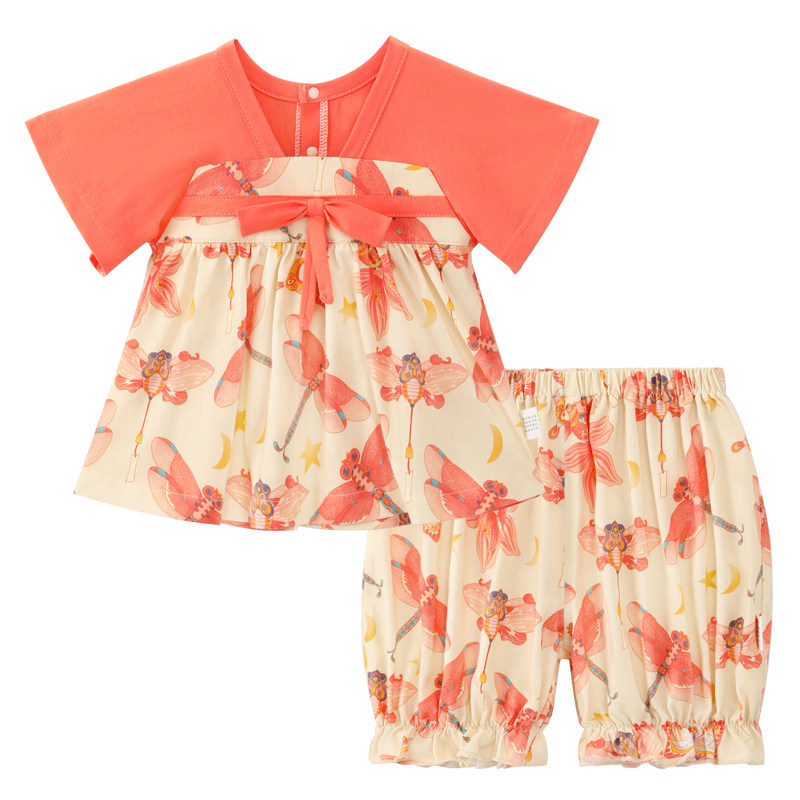 龙喜年夏女宝中国风汉服周岁套装