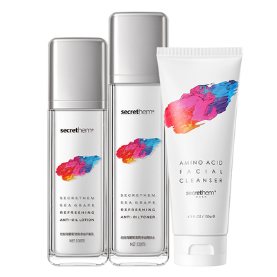 他秘控油水乳护肤品三件套装祛痘洗面奶青少年男士女保湿补水学生