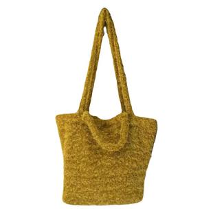 韩版秋冬新款软糯毛毛绒黄果树单肩包腋下包大容量通勤学生托特包