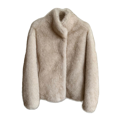 仿狐狸毛短款毛毛外套环保皮草女