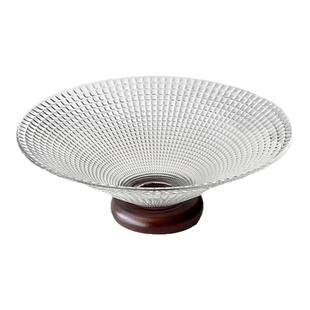 水果盘客厅家用中式玻璃盘客厅茶几高级感水晶糖果盘干果零食托盘