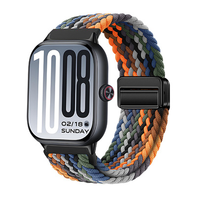 适用于vivowatchgt2表带磁吸扣编织iqoowatchgt2新款弹力腕带智能运动手表VIVO/iQOO WATCHGT2尼龙回环替换带