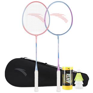 安踏羽毛球拍正品旗舰店全碳素纤维成人超轻双拍装备专业耐打套装