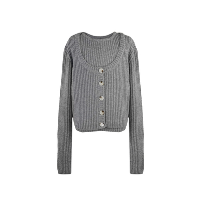 aaaaxbbb两件套毛衣通勤针织衫女