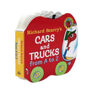 【自营】字母书 Richard Scarry's Cars and Trucks from A to Z 入门纸板书 斯凯瑞小卡车字母 手掌书 英文版 图画故事书