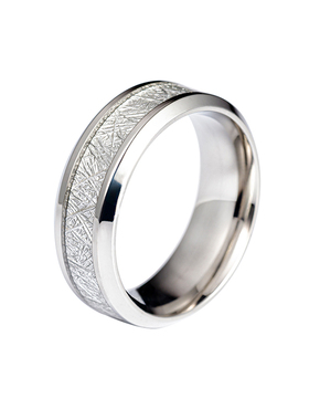 毐创通用钛钢潮流错乱树纹戒指