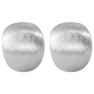 999纯银磨砂拉丝几何耳钉女气质高级感冷淡风豆豆耳环养耳洞耳饰