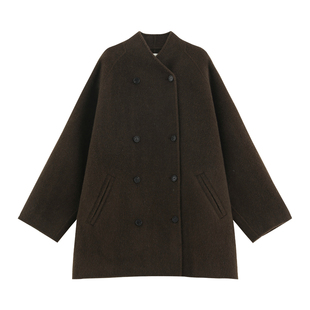 【拉芙】高奢蓬松牦牛绒牦牛毛双面呢亲肤立绒双排扣造型感大衣72