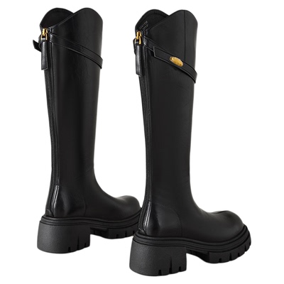 星期六长筒靴子女厚底高筒骑士靴