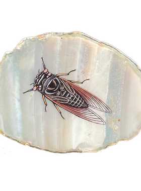 石材摆件现代书房手绘饰品