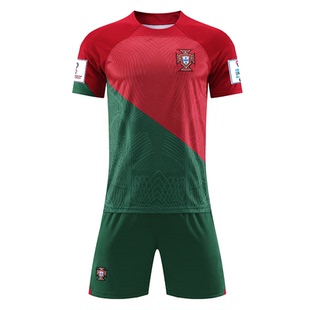 2022葡萄牙球衣7号c罗国家队主场足球服套装男儿童定制比赛训练服