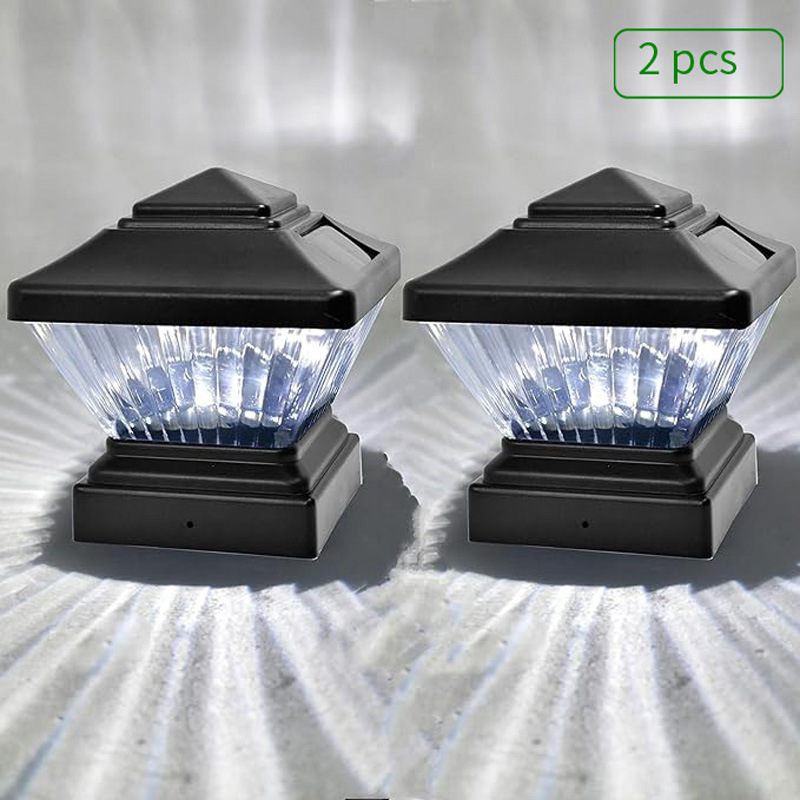 24两件太阳能柱子灯栅栏围墙灯路径庭院草坪灯户外花园灯大门灯