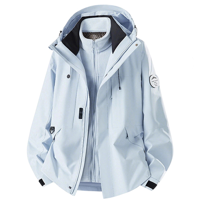 Jeepspirit三合一冲锋衣夹克男女冬季户外百搭防寒登山服工装外套