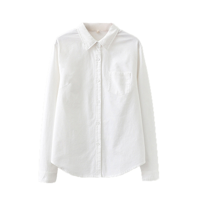 带胸垫宽松女士宽松长袖衬衫