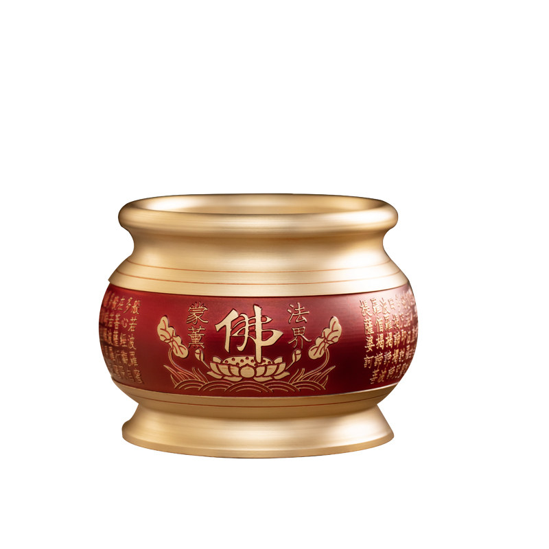 纯黄铜财神供奉插香炉