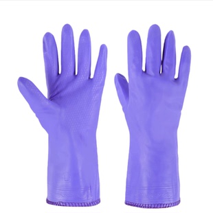 短款加绒保暖家务手套冬季防寒橡胶厨房洗衣洗碗男女清洁卫生加厚