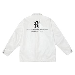 BJHG不计后果白色皮衣外套男款春季潮牌美式高街情侣休闲机车夹克