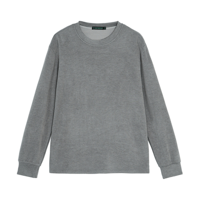 简约基础圆领绒感长袖t恤