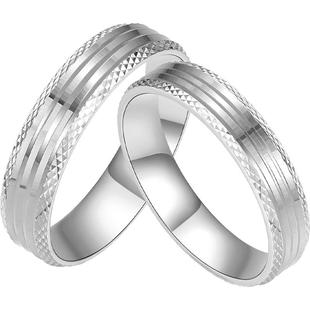 周六福车花对戒戒指男戒女戒S925银闪亮简约通勤送女友本命年礼物