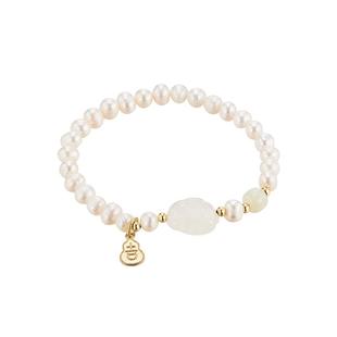 【自营】DAISY BEAUTY 新中式玉石珍珠玉兔手链925银葫芦吉牌手串