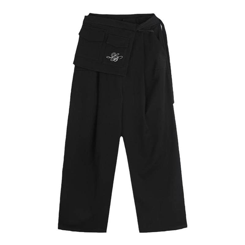 LALABOBO早秋新品潮流百搭双腰头直角梭织休闲长裤女|LBCD-WXZC72