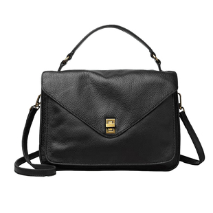 MISSFAY 真皮邮差包女通勤单肩包斜挎包大容量软牛皮信封包手提包