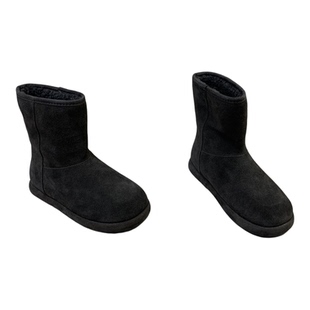 欧洲站女鞋2025冬季新款欧货反绒皮绒里保暖平底豹纹短靴雪地靴女