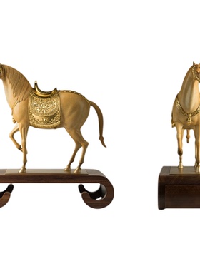 铜师傅富贵唐马铜马摆件开业礼