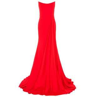 红色晚礼服2025新款高端敬酒服舞台模特走秀新娘派对主持人连衣裙