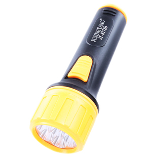 俱竞阳防水7LED强光手电筒装2节一号干电池可更换款家用户外照明