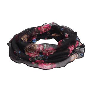 春夏季100%桑蚕丝围脖印花女薄款防晒脖套保暖护颈真丝围巾假领子