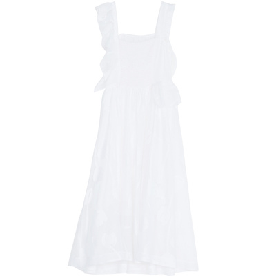 谜底高订复古荷叶边吊带连衣裙礼裙2022夏季新款222GL0573