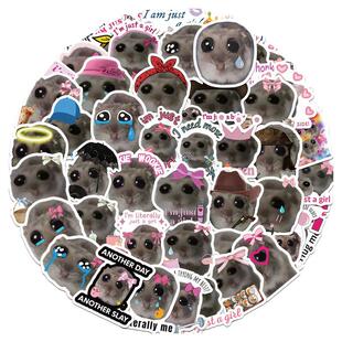 50张Sad Hamster Meme网红悲伤仓鼠贴纸搞笑表情包装饰贴画电脑