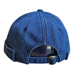 牛仔布瓜皮帽男日系复古雅痞地主帽嘻哈情侣款街头无檐西瓜帽女潮