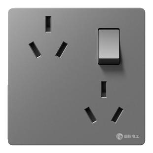 86型六孔插座带开关错位斜6眼双三孔带开关暗装10A洗衣机厨房专用
