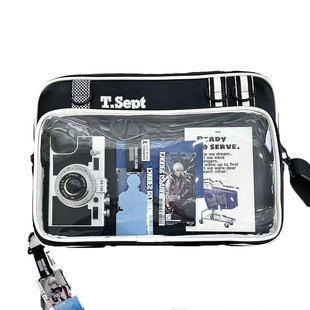 漫画二次元痛包中性单肩包斜挎学院风书包吧唧谷子日系情侣手提包