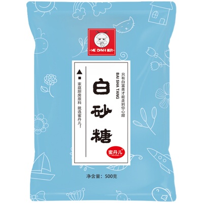 蜜丹儿白砂糖家用粗粒500g4袋茶