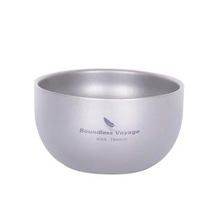 必唯纯钛户外小茶杯40ml双层防烫露营茶具轻量便携功夫茶喝茶杯子