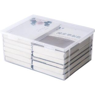 书本收纳盒学生教室高中书籍整理箱宿舍储物神器透明放书的收纳箱