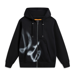 李宁秋冬卫衣男子韦德系列宽松休闲开衫连帽加绒运动服AWDTD21