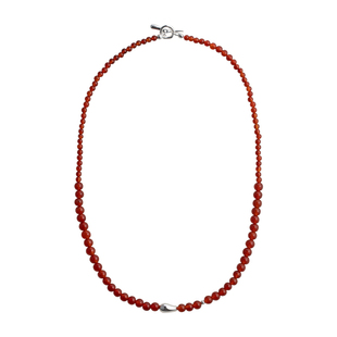 EWEST 银珠渐变红色串珠项链女红玛瑙锁骨链本命年小众设计颈链