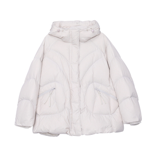 MOVEUP幻走2025冬季新款.FUN系列双重门襟拉链袋鸭绒短款羽绒服女