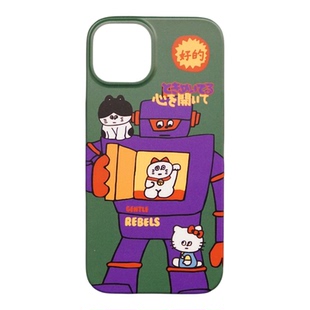 GENTLE REBELS恶搞hellokitty手机壳招财猫机器人适用iphone17promax苹果16日本ins黑猫手绘卡通动漫情侣可爱