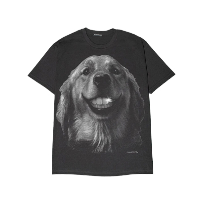 Dark Smiley Dog 260克重磅纯棉！高街宽松印花小众小狗短袖T恤