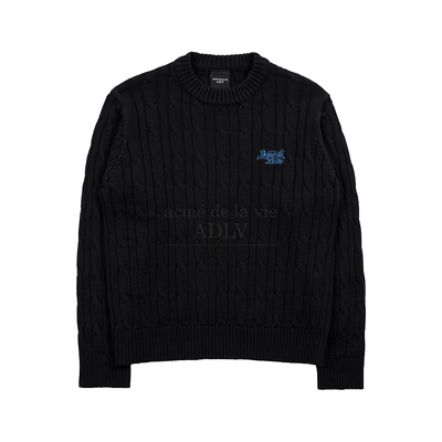 ADLV手写LOGO刺绣麻花针织衫