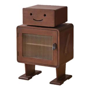 网红机器人床头柜家用卧室实木学生床边柜储物收纳柜创意客厅边柜