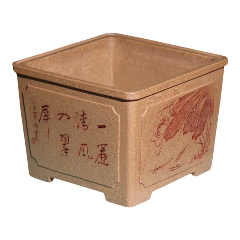 紫砂四方形花盆吴亦平张建合作