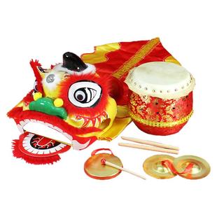 舞狮狮子头儿童佛山非遗手工狮子舞狮鼓小孩醒狮玩具表演道具全套