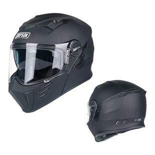 SIMPSON辛普森碳纤维摩托车揭面盔男双镜片机车头盔赛车MOD全盔